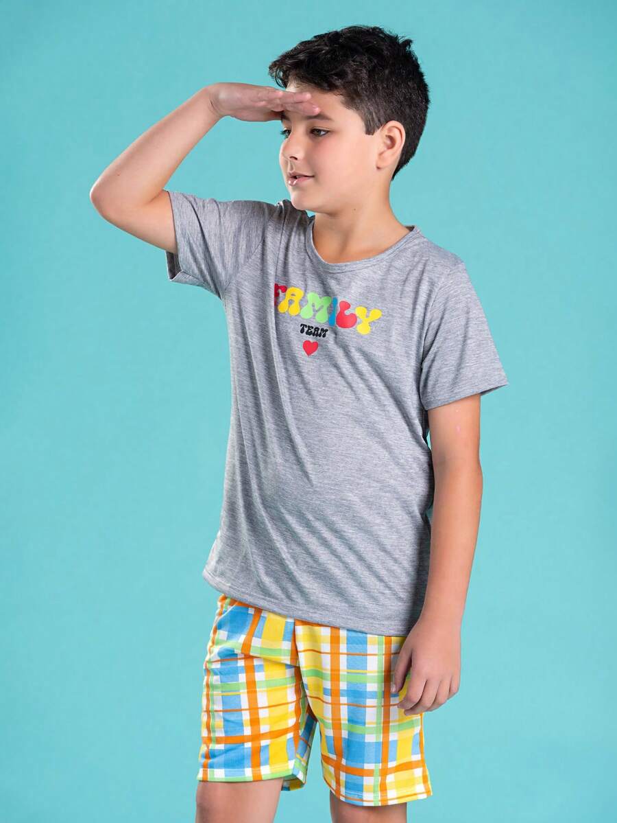 Family Team Boys' Pajamas - Màu Xám nhạt - Xem 1