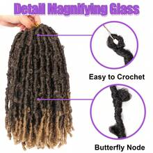 Butterfly Locs Crochet Hair 1-7 Packs Pre-Looped Soft Distressed Faux Locs Braids For Women 10/12/14 Inch - Brown - View 5