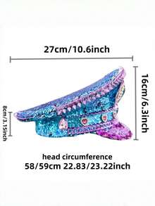 1 pieza Gorra de capitán con brillantes de estilo steampunk con rhinestones para mujeres y hombres, gorra militar, sombrero de pirata, adecuado para Halloween, cosplay, Navidad, bar, despedida de soltera