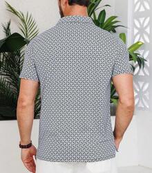 Mens Golf Shirt Short Sleeve Dry Fit Print Moisture Wicking Performance Patterns Collared Polo Shirt With Pocket-2025 - màu đen - Xem 5