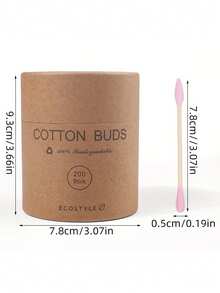 200 Pieces Colorful Bamboo Cleaning Swabs (In Kraft Paper Packaging), Cleaning Buds, Material, Suitable For Ear Cleaning And Makeup - Multicolor - View 6