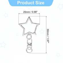 Bộ 30/50/70/90 chiếc móc khóa hình ngôi sao, 4 màu móc khóa ngôi sao, khóa càng cua bằng hợp kim, có móc xoay và vòng lò xo, thích hợp cho các dự án thủ công DIY, làm móc khóa. - Móc khóa hình ngôi sao - Xem 2
