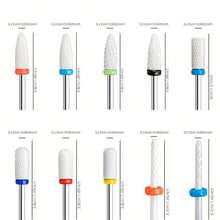 Bộ 5 hoặc 10 dụng cụ cắt gốm, mũi khoan móng, dụng cụ mài móng gel, dụng cụ loại bỏ lớp biểu bì, bộ giũa móng điện, phụ kiện - Nhiều màu - Xem 4