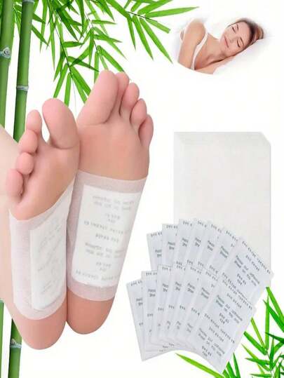 100pcs Natural Herbal Foot Patches, Self-Adhesive Foot Patches - Breathable Fabric, Promotes Blood Circulation, Relaxes The Body And Mind, Bamboo Vinegar Ginger Foot Patches, Gift For Parents, Provides Short-Term Warmth For Active Lifestyles