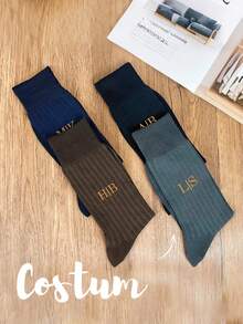 Custom Socks, Wedding Socks, Embroidered Groomsmen Socks, Groomsmen'S Initials Socks, Groomsmen Gifts, Groomsmen Proposals, Custom Embroidered Socks, Personalized Men'S Formal Socks, Groomsmen Socks