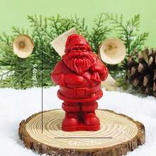 1pc Christmas Santa Claus Shaped Scented Candle, Home Decor Ornament, Holiday Gift, Weight 88g - Multicolor - View 4