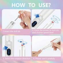Cordless Electric Nail Drill, Rechargeable Nail File Kit For Gel & Acrylic Nails, Manicure Pedicure At Home/Salon, Perfect Gift For Women & Daily Essentials - Pink - View 7