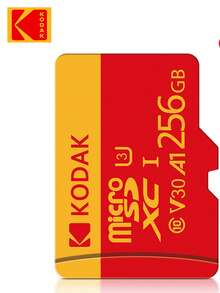 Kodak 柯达红黄 Micro SD 卡 TF U3 CLass 10 存储卡 32GB 64GB 128GB 256GB 适用于 SD 适配器
