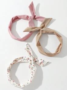 3件套 女士时尚休闲百搭纯色碎花简约扭结发带配饰 秋季发饰 女士头巾 运动吸汗带 瑜伽发带 健身冬季发带 度假装扮 女士优雅围巾 夏季穿搭 - 彩色 - 查看 5