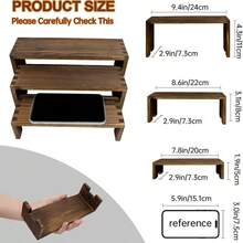 3 piezas/6 piezas Exhibidores de madera, estantes de madera decorativos rectangulares, soportes para cupcakes, organizador de colonias y perfumes, vitrina para postres