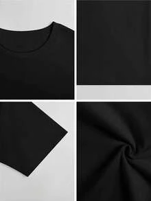 2-Piece Outfit With Racing And Sports Letter, Men's Short Sleeve Graphic T-Shirt And Casual Cotton Pants Set,  Crew Neck T-Shirt + Drawstring Cuffed Joggers, Outdoor Casual Sportswear Set For Sports For Outdoor - 黑色 - 查看 5