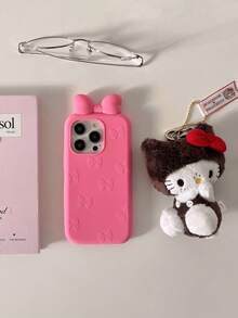 Sanrio Funda protectora con diseño de lazo 3D de dibujos animados, a prueba de golpes para iPhone 16/15, 17/14 Pro Max
