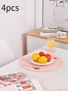 4 Piezas Posavasos Redondos Antideslizantes Con Diseño De Matiz De Dopamina, Mantel Individual, Accesorios De Cocina, Mantel Individual Para Mesa De Comedor, Mantel De Mesa De Diseño Trenzado Boho Para Mesa De Cena Y Fiesta De Navidad, Servilleta Para Restaurante, Festival, Boda, Fiesta, Hotel, Decoración De Mesa De Reunión Familiar Y Granja. - Rosa - Ver 9