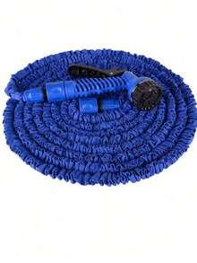 1pc 3x Expandable High Pressure Water Hose For Garden, Car Wash, Multi-Sizes (Blue)