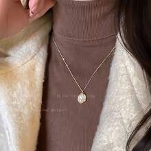 1 Piece/French Retro Metal Pearl Necklace, Simple High-End Temperament Clavicle Necklace - Vàng - Xem 7