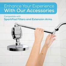 SparkPod Cabezal de regadera -Lluvia de alta presión -Diseño cromo moderno y lujoso -Instalación sencilla sin herramientas -El reemplazo ajustable perfecto para los cabezales de regadera de tu baños - ‎Arcoíris radiante - 6" Round - Ver 10