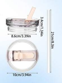 Compatible With Stanley Cup Accessories 40 Oz Tumbler Flip Straw Lid Replacement Fit For , Leak Proof For Lid Replacement Spill Proof Reusable Tumbler Cover Compatible With 40oz Cup Accessories White Black Beige Blue Pink - Multicolor - View 7