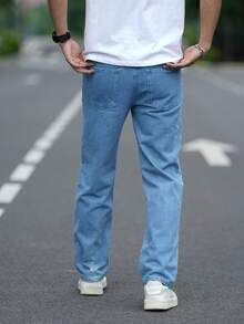 Men's Loose Jeans Straight Leg Wide Leg Long Denim Pants Casual Work Hip-Hop Jeans Pants - Rửa nhẹ - Xem 5