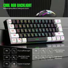 60% 有线游戏键盘和鼠标套装，14+ RGB 背光，25 键防鬼影，6 键鼠标 6400 DPI - 白色 - 查看 4