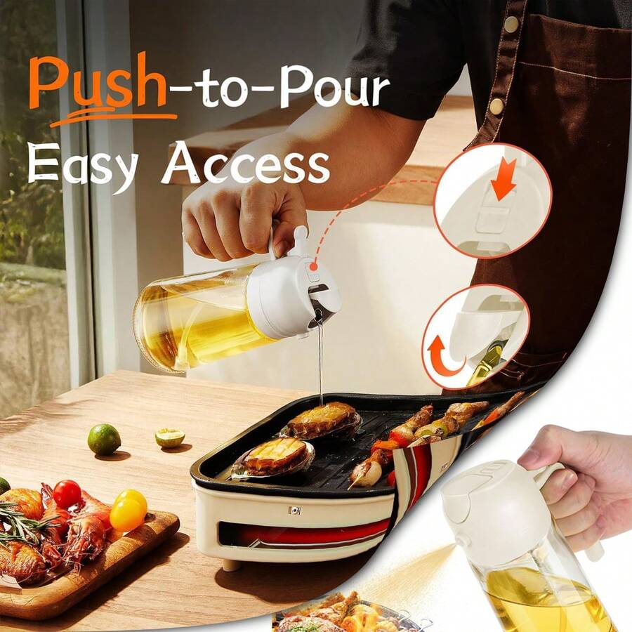 Kitchen Olive Oil Dispenser Bottle -2 In 1 Oil Dispenser And Oil Spray For Cooking, Air Frying Pan, Salad, Olive Oil Spray