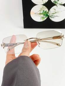1pc Square Frameless Star Design Fashion Glasses For Women