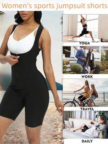 1 Stück Damen Fitness Yoga Schwitz-Sauna-Anzug, Workout Schwitz-Weste Bodysuit, Schweiß-verstärkende Sportbekleidung, leicht für den Sommer