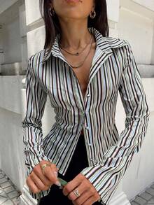 Soft Wrinkle-Free Button Down Stretch Shirts For Women, Breathable Moisture-Wicking Casual Work Dress Tops - 綠色 - 查看 5