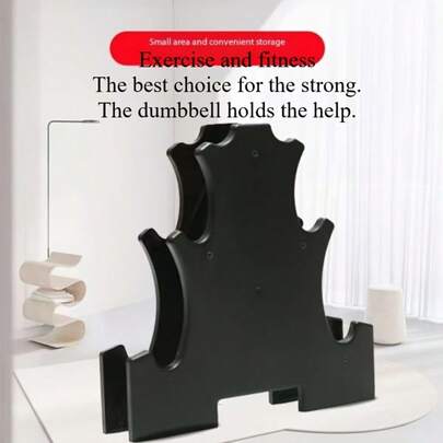 Soporte de mancuernas de alta resistencia - Diseño resistente y duradero, ahorro de espacio, adecuado para gimnasio doméstico, gimnasio comercial, garaje - Organiza y protege el equipo de fitness - Ideal para entrenadores personales y entusiastas del fitness - Negro, Organización del gimnasio, Estante de almacenamiento compacto, Marco robusto, Almacenamiento de placas de peso, Propietario de gimnasio