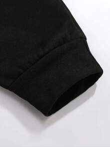 2-Piece Outfit With Racing And Sports Letter, Men's Short Sleeve Graphic T-Shirt And Casual Cotton Pants Set,  Crew Neck T-Shirt + Drawstring Cuffed Joggers, Outdoor Casual Sportswear Set For Sports For Outdoor - 黑色 - 查看 8