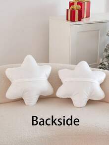 1pc Christmas Faux Fur Silver Asymmetrical Snowflake Embroidered Throw Pillow Cover, Suitable For Indoor Decor, Christmas Decorative Cushion Cover, Pillow Insert Not Included