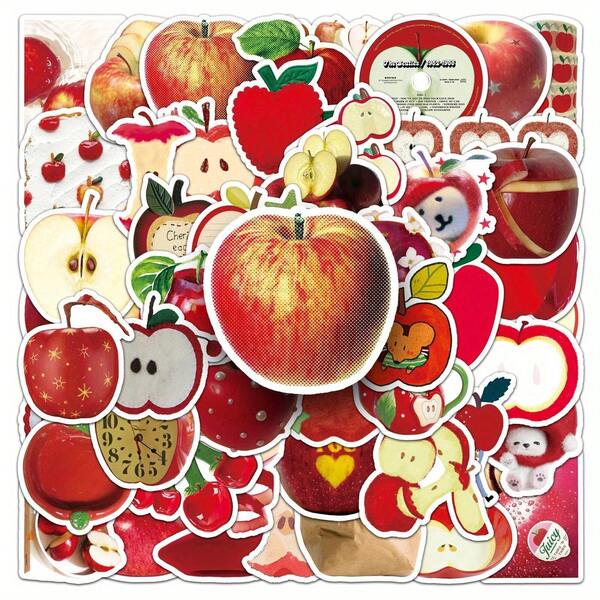 50PCS Apple Ins Style Fun Cartoon Stickers Graffiti Vinyl Decoration Luggage Guitar Car Skateboard Notepad