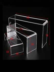 1/2 set de présentoir étagère en acrylique, présentoir à gâteaux rectangulaire en acrylique, organisateur de rangement pour cosmétiques, artisanat, bijoux, décoration de table pour la maison, le bureau, le magasin de détail