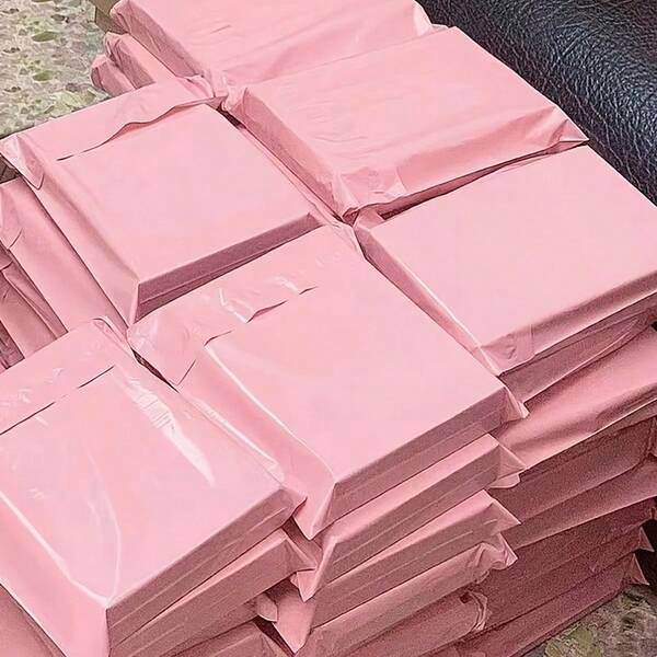 50pcs Pink Courier Bags, Mailing Envelopes For Shipping, Non-Adhesive Plastic Packaging Bags, Waterproof Courier Bags Suitable For Clothes, Books, Etc.