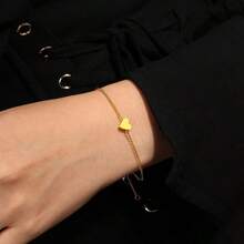 Crossed Heart Bracelet Plated In 925 Silver With 18K Gold - Vàng - Xem 5