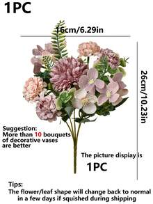 1/3PCS Romantic Silk Roses & Hydrangea& Peony Bouquet Artificial Flowers Centerpieces Plastic Flowers Handheld Flower Outdoor Decoration Arrangement For Wedding/Home/Bedroom/Living Room/Table Decoration/Bride's Bouquet/Mother's Day