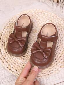 New Girls Bow Lace Anti-Slip Soft Bottom Round Toe Cute Retro British Style Flat Shoes, Suitable For Spring And Autumn