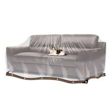 1 件塑料家具罩，用于搬家、庭院沙发罩、沙发套、画家床单、防尘布，用于翻新包装、存储地板保护、室内室外