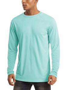 Men's Long Sleeve Shirts UPF 50+ UV Sun Protection Athletic Shirts For Hiking Running Workout Rash Guard-2025 - Lago Azul - Ver 1