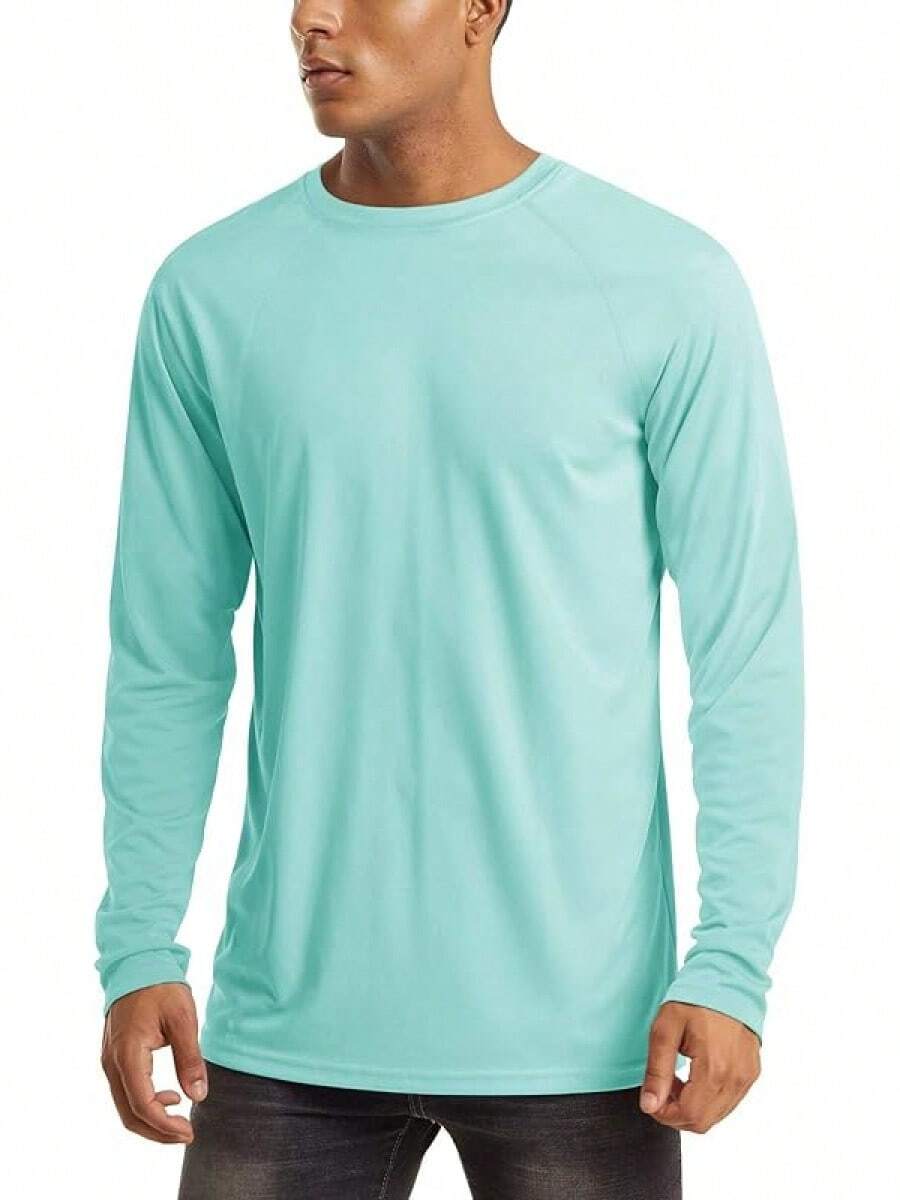 Men's Long Sleeve Shirts UPF 50+ UV Sun Protection Athletic Shirts For Hiking Running Workout Rash Guard-2025 - Lago Azul - Ver 1
