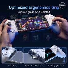 Contrôleur de jeu mobile Android EasySMX M15, compatible avec iOS 15 et supérieur, ainsi que la plupart des téléphones Android, prend en charge le Bluetooth + connexion directe, rétroaction de vibration à 6 niveaux, boutons mécaniques avancés, joystick à effet Hall et gâchettes à effet Hall, contrôleur programmable (inclut un sac de rangement) - Blanc (sans sac de rangement) - Voir 8