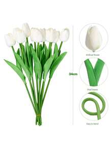 1/5/10/20 قطعة من الزهور الاصطناعية الفاخرة الرومانسية، باقات من الزهور البلاستيكية الحقيقية المجسمة من الزنبق الحريري، زهور اصطناعية لحفلات الزفاف والمنزل والفندق والحفلات وهدايا رأس السنة، ترتيبات زهور محمولة باليد لعيد الحب وحفلات الزفاف والمنزل والغرفة والصالة والديكور على الطاولة وباقة العروس والحديقة الخارجية