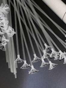 10 件/20 件/30 件/40 件塑料气球固定扣和棒，简单透明的气球支架，适合派对。