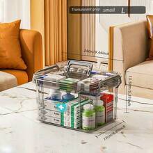 1pc Large Capacity Medical Storage Box, Lightweight Gray Color With Sturdy Handle And Secure Lid - Multi-Layer Transparent Plastic Organizer Box, Suitable For Home And Office, Durable, Easy To View And Space-Saving, Medication Storage Box, Multilayer Design, High-Quality Structure, Ideal For Healthcare Professionals