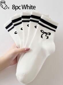 40 peças/30 peças/24 peças Meias Esportivas Confortáveis Unissex, Adequadas para Esportes e Treinamento, Meias Longas Femininas, Adequadas para Uso Casual e Empresarial, Antibacterianas, Macias, Nas Cores Preto e Branco, Resistentes a Odores, Absorventes de Umidade, Leves e Respiráveis, Adequadas para Outono e Inverno, Também Disponíveis em Embalagens de 20 peças/10 peças/8 peças/6 peças/4 peças/2 peças. Altamente Respiráveis.