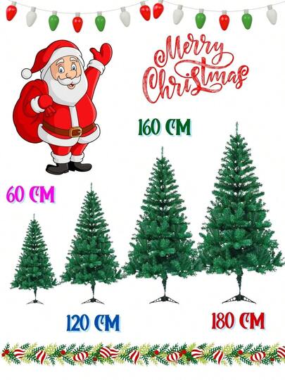 Árbol de Navidad Diferentes Tamaños  con Ramas Frondosas Ideal para Decorar con Esferas, Luces LED Navideñas, Guirnalda, Noche Buena, Nacimiento, Moños Navideños, Caramelos, Piñas, Escarcha Festón Base Estable