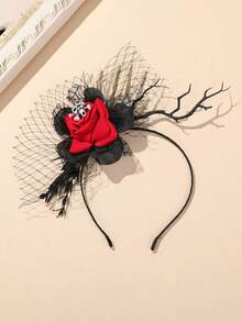 1 pièce Serre-tête Halloween Citrouille et Crâne avec Toile d'Araignée, Livraison aléatoire de la main gauche ou droite, Accessoire amusant pour fête, Citrouille en plastique ABS, Branches, Séance photo, Mascarade, Cosplay, Coiffe de style gothique - 22195 - Voir 6