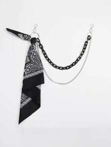 1pc Hip Hop Pants Chain Accessory, Fluorescent Resin Pants Chain, Cashew Flower Square Scarf Waist Chain Summer, School