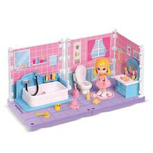DIY Mini Haus Bau Miniatur Set mit Möbeln, kreatives Zimmer Mini Puppenhaus, kreatives Spielzeug Heim Dekoration einzigartiges Hobby Geschenk - Verschiedenfarbig - Übersicht 8