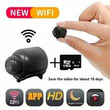 1 件 1080P 迷你 WiFi 安全摄像头，2.4G WiFi 监控摄像头，带夜视和运动检测功能，家庭安全监控摄像头适用于家庭安全和监控、老人和儿童护理，内置夜视功能，USB 供电，云存储和 Micro SD 卡支持 - 非常适合婴儿、宠物监控和家庭安全 - 很棒的节日礼物 - 彩色 - 查看 19