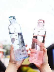 Kreatywne butelki z etykietami czasowymi, butelki i pojemniki z podziałką czasową, przezroczyste plastikowe butelki samochodowe, przenośne butelki porcjujące o dużej pojemności, przenośne pojemniki porcjujące do turystyki i wspinaczki górskiej, odpowiednie do użytku na świeżym powietrzu, na kempingu, w podróży służbowej i na wycieczce